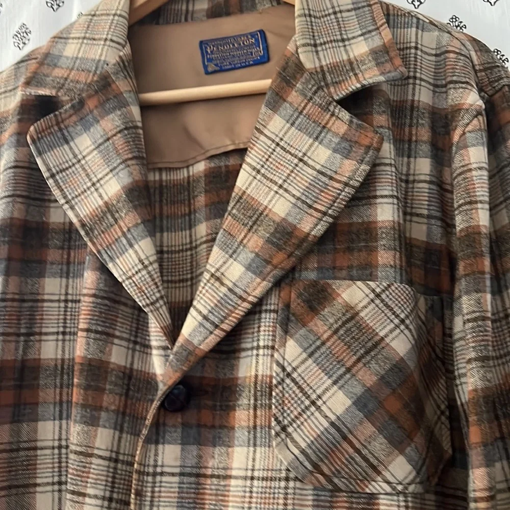 VTG Pendleton Plaid Wool Blazer/Sportcoat Size Medium - Picture 5 of 13